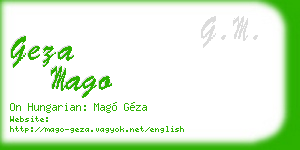 geza mago business card